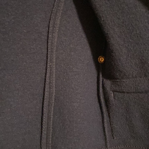 VINTAGE Tyrol jacket. 100% boiled wool. Navy blue with wood-look buttons. - Picture 11 of 12